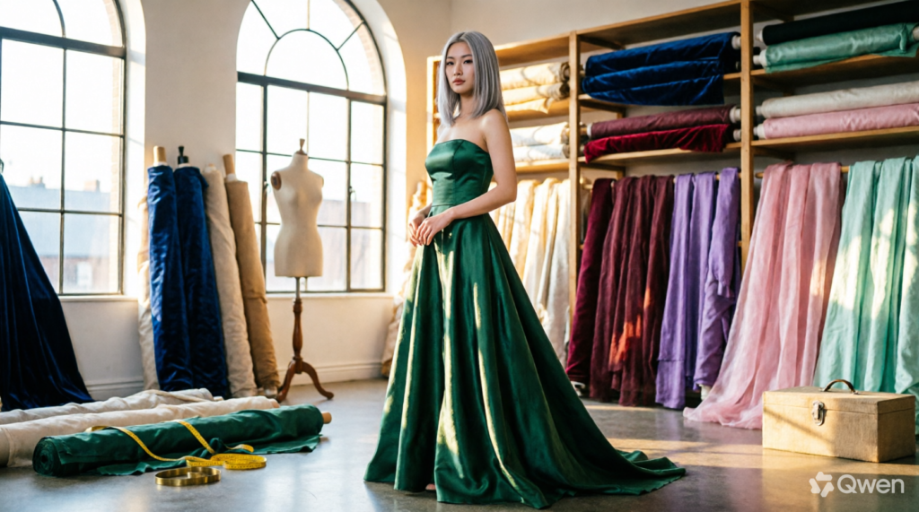 Best Fabrics for Long Prom Dress at Tip Top Prom Dress